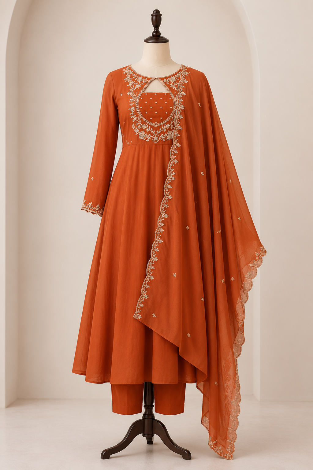 Riwaayat Rust Grace Anarkali Set