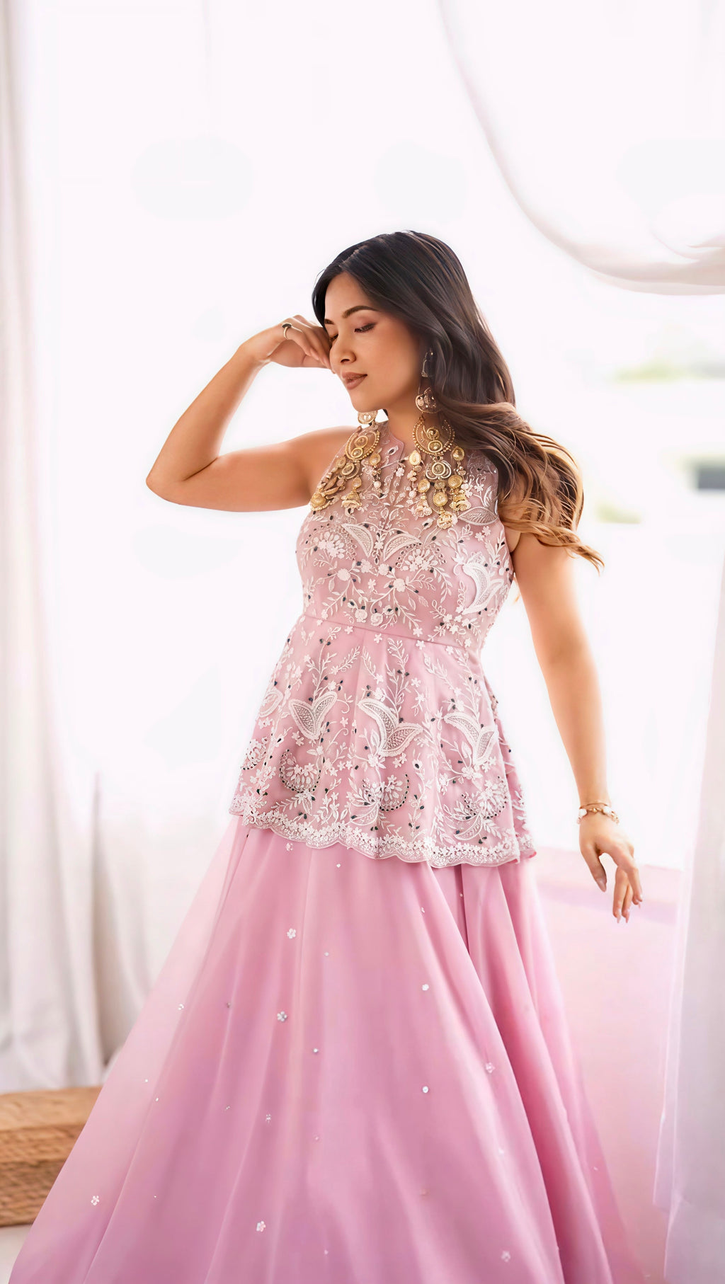 Gulabi Adaa Peplum lehenga set | Riwaayat by Pihu