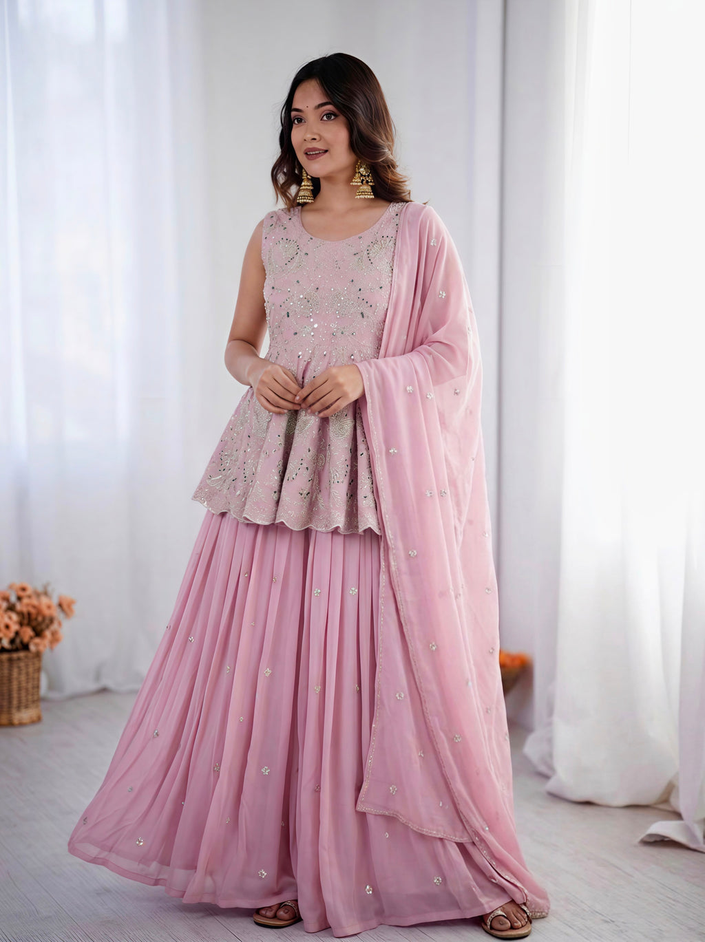 Gulabi Adaa Peplum lehenga set | Riwaayat by Pihu