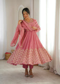 Blush Pink Embroidered Anarkali Suit Set