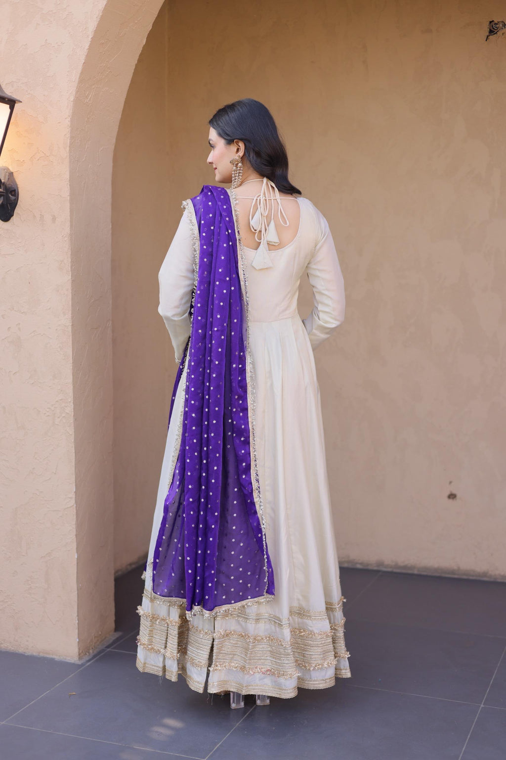 Riwaayat Mirror Anarkali Set – Purple Dupatta