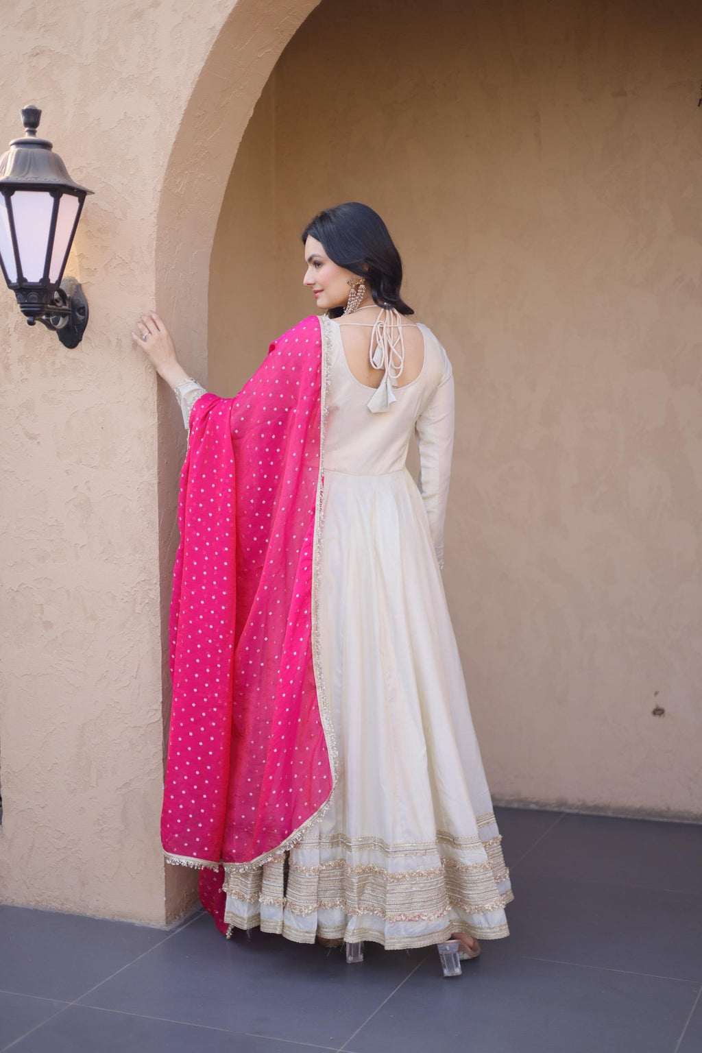Riwaayat Mirror Anarkali Set – Pink Dupatta