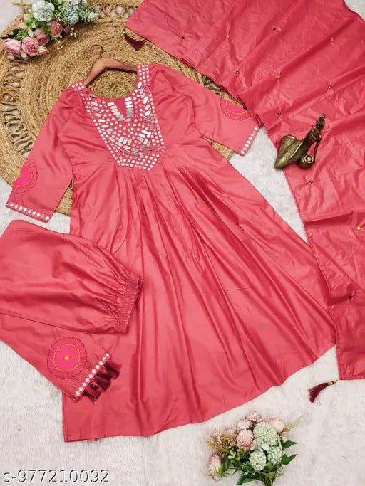 Riwaayat Noor Mirror Work Anarkali Suit Set