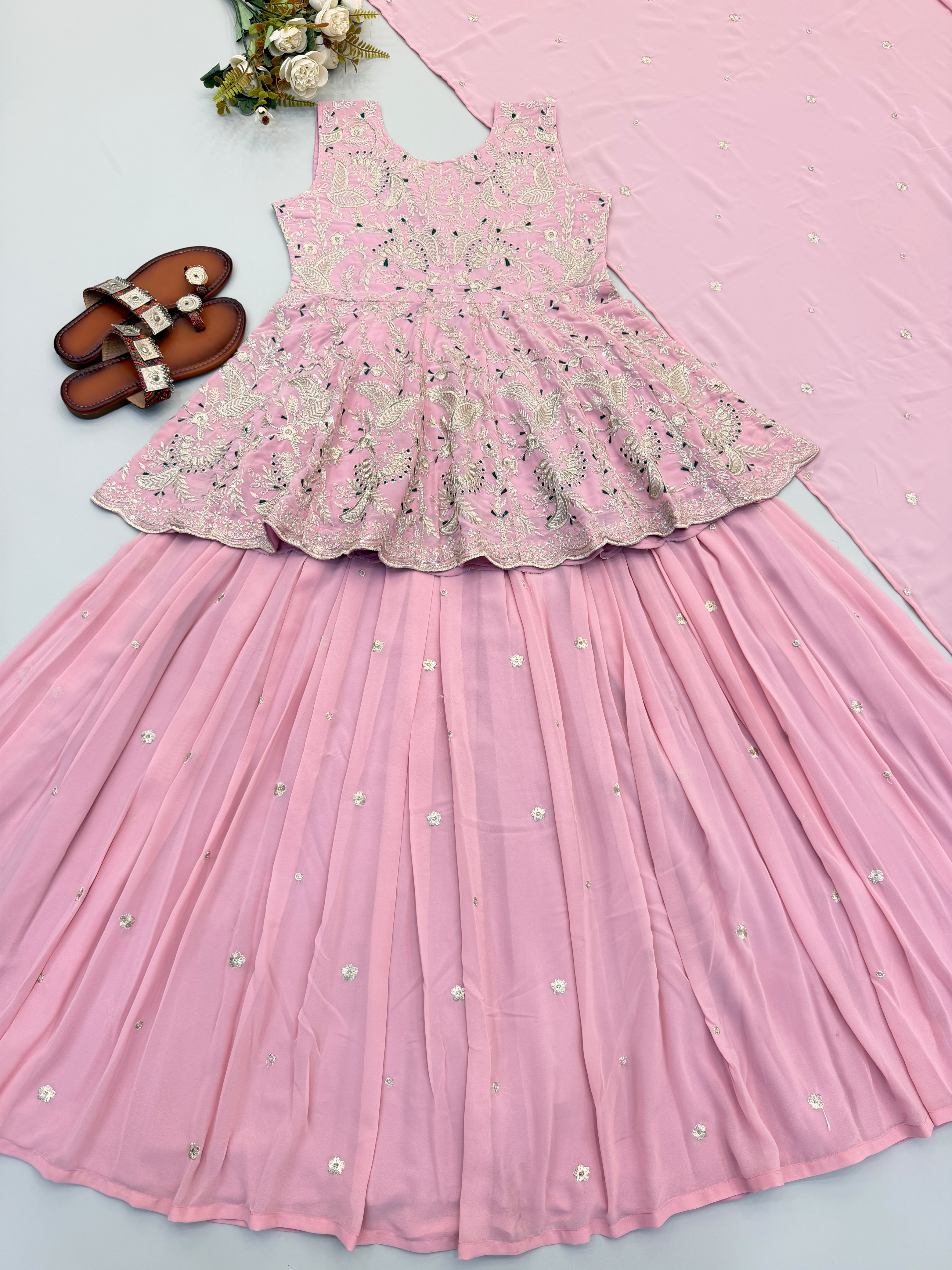 Gulabi Adaa Peplum lehenga set | Riwaayat by Pihu