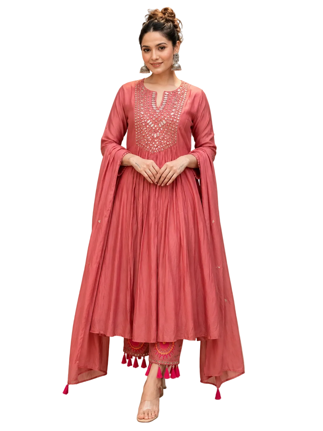 Riwaayat Noor Mirror Work Anarkali Suit Set