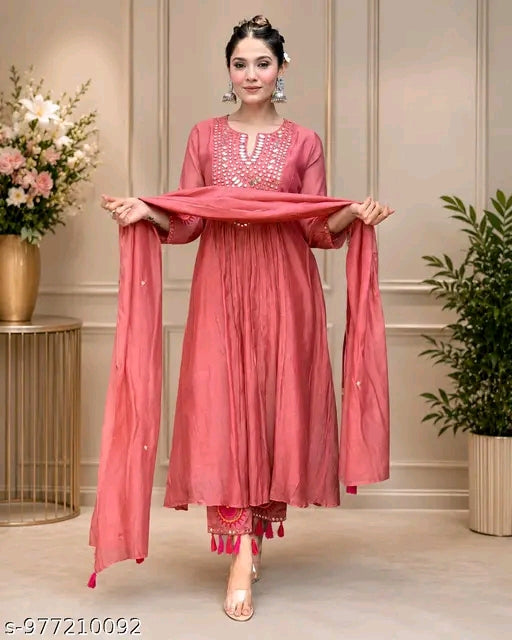 Riwaayat Noor Mirror Work Anarkali Suit Set